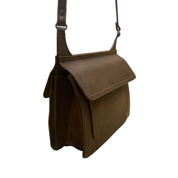 Fossil Women’s Brown Leather Flap Closure Adjustable Strap Crossbody Bag - Picture 3 of 14